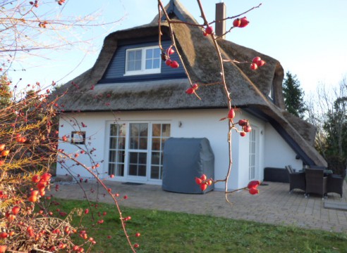 Sackgasse! Erdwärme-Ferienhaus unter Reet mit Kamin & Sauna & Wallbox!